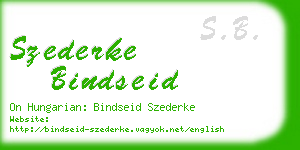 szederke bindseid business card